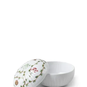 Hammershøi Christmas bonbonniere, hvid m. deko - Ø12 cm