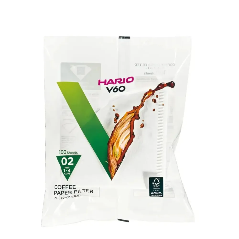 Hario V60 japanske filterpapir Størrelse 02 - 100 pakker