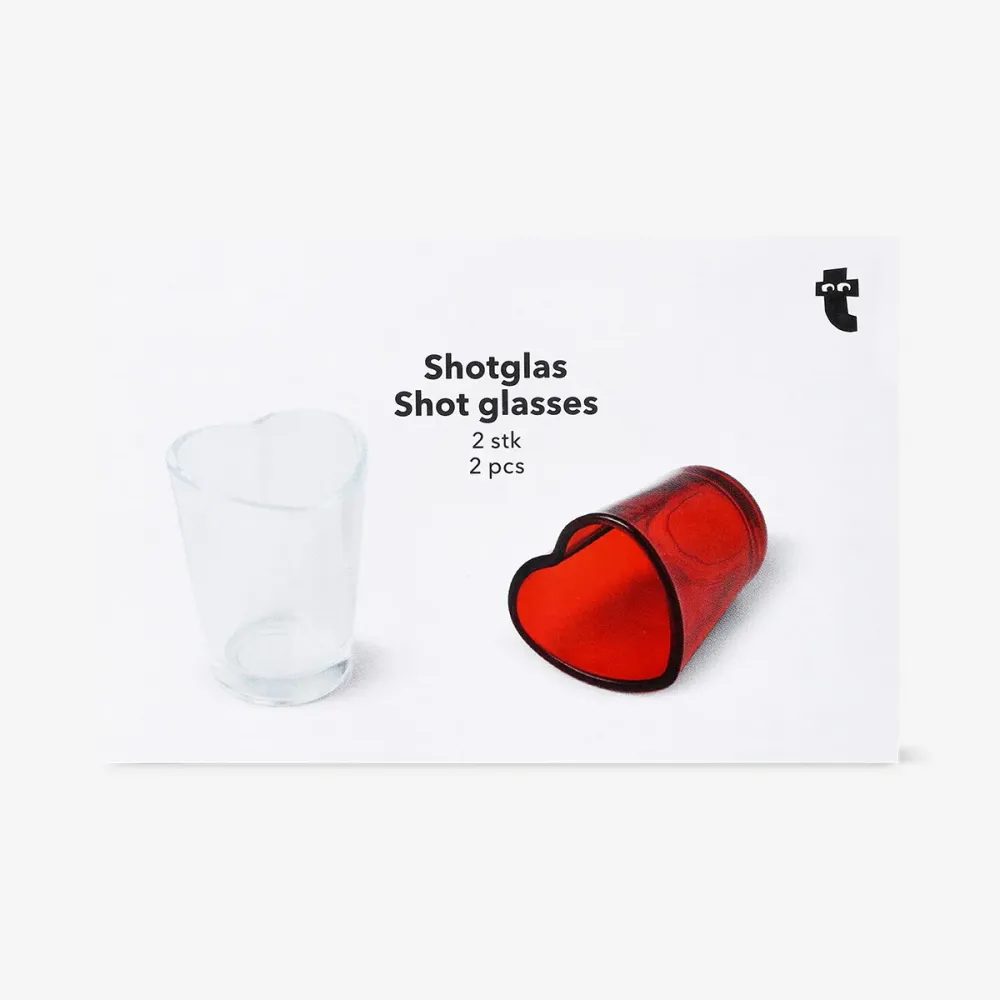 Hjerte shotglas - 2 stk.