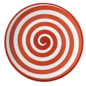 Håndmalet keramik frokosttallerken, Terracotta Spirale - Ø20,5 cm