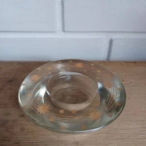 Holmegaard. Crystal Christmas, Fyrfadstage 11 cm.