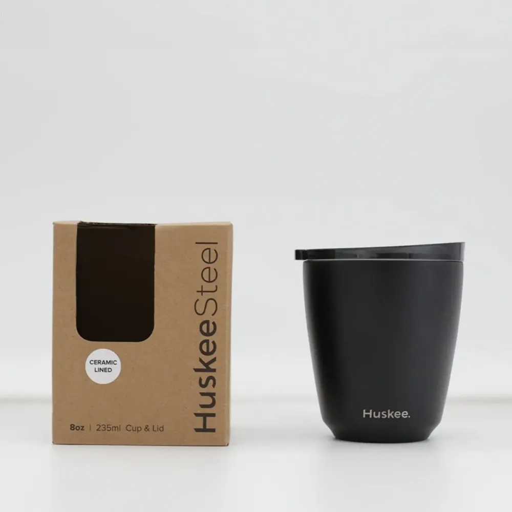 Huskee Stål krus 235 ml – holdbar kaffekop i sort