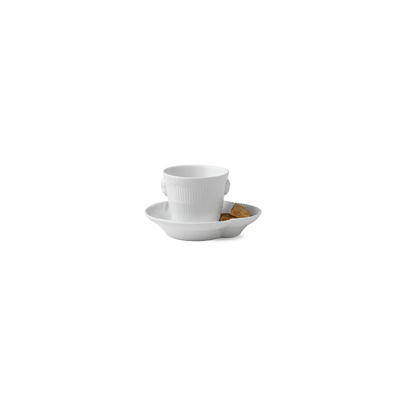 Hvid Elements espresso kop med underkop - 9 cl