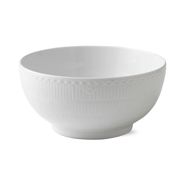 Hvid Halvblonde skål - Ø24 cm.