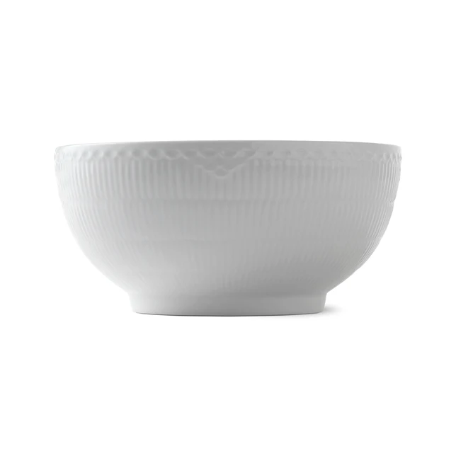 Hvid Halvblonde skål - Ø24 cm.