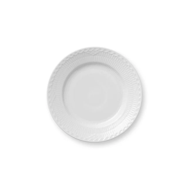 Hvid halvblonde tallerken - Ø17 cm.