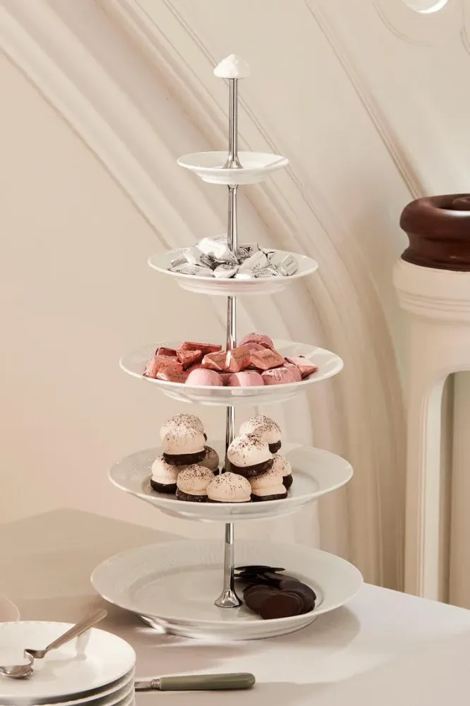 Hvid Riflet etagere - 5 Lag