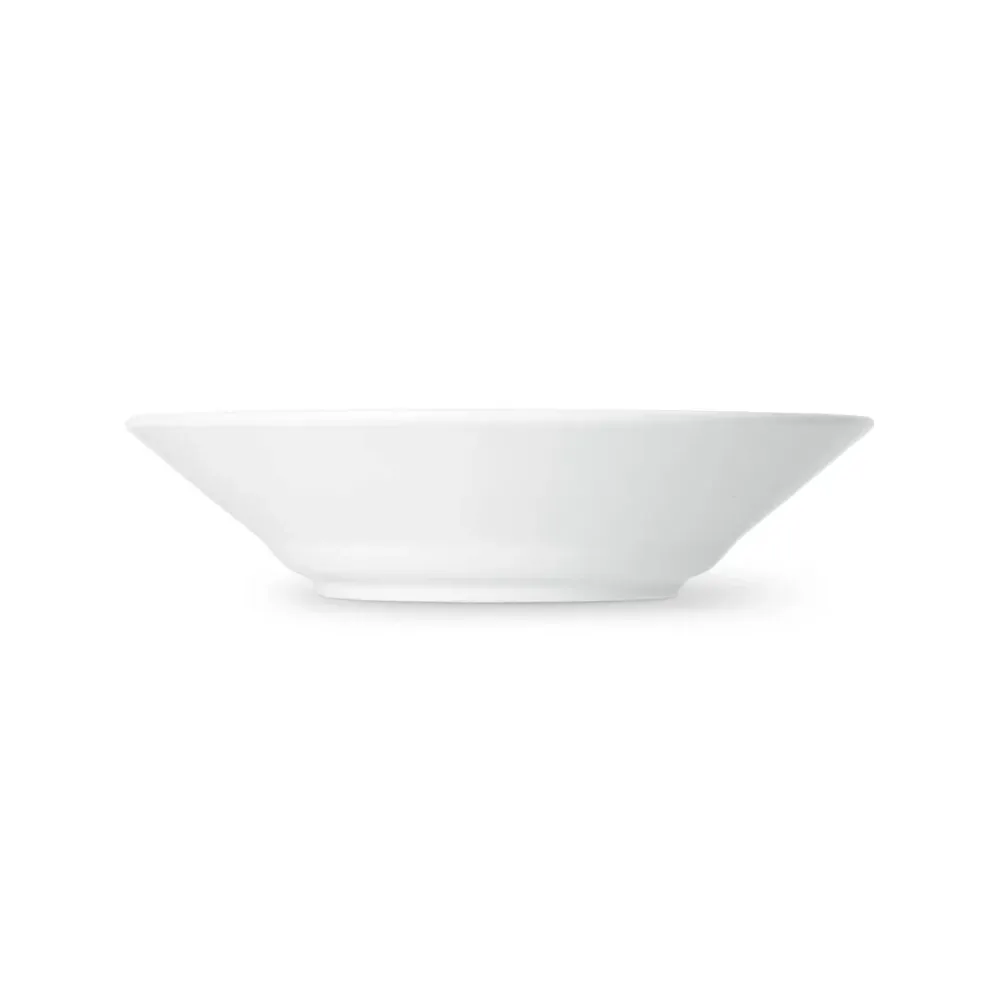 Hvid Riflet Halvblonde dyb tallerken - Ø24 cm.