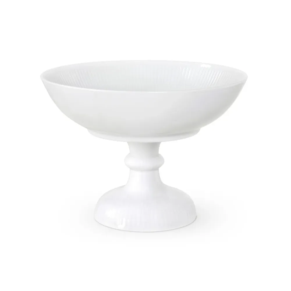 Hvid Riflet skål - 15 cm.