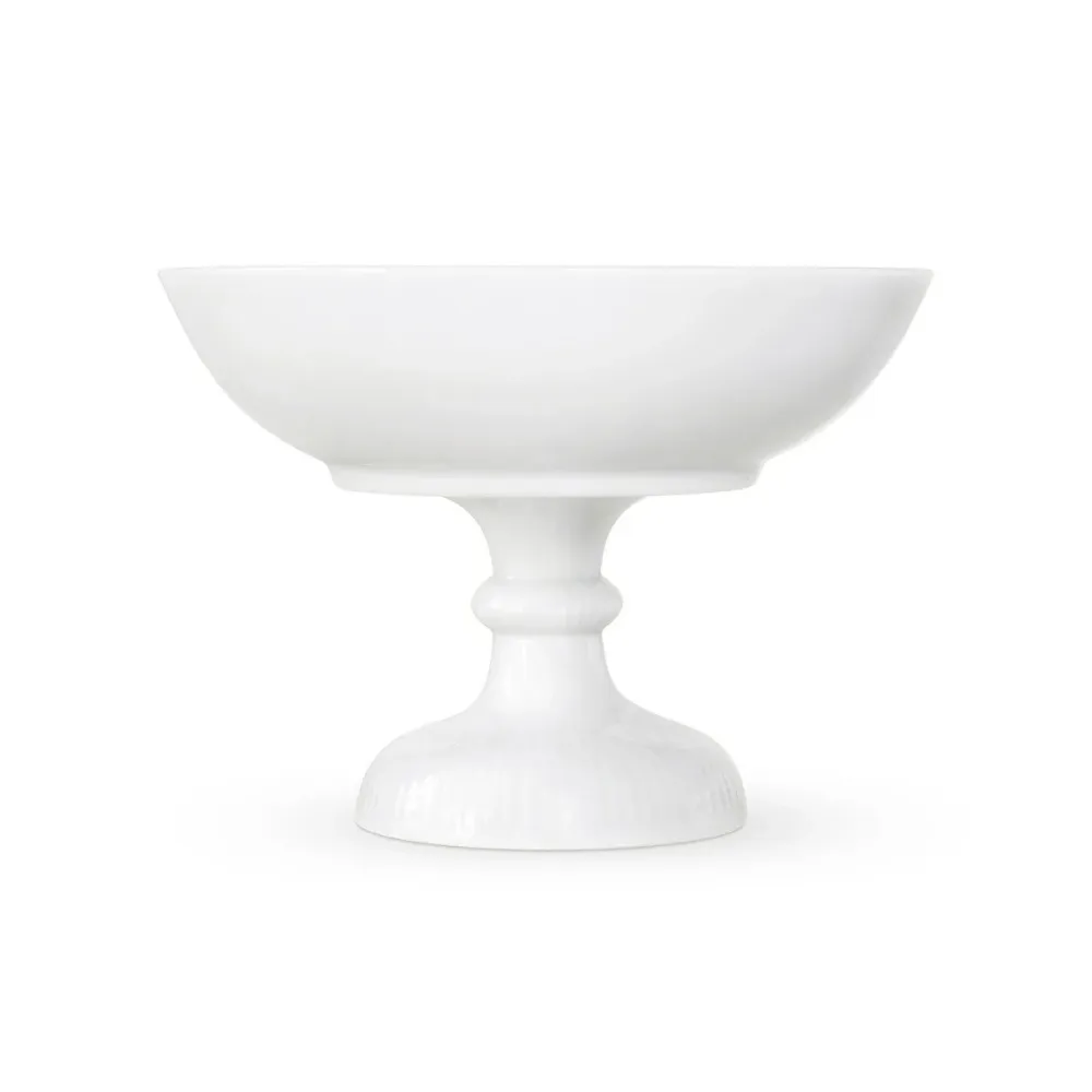 Hvid Riflet skål - 15 cm.