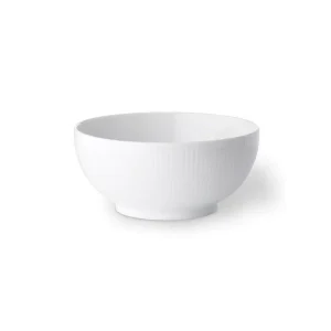 Hvid Riflet skål - 13 cm.