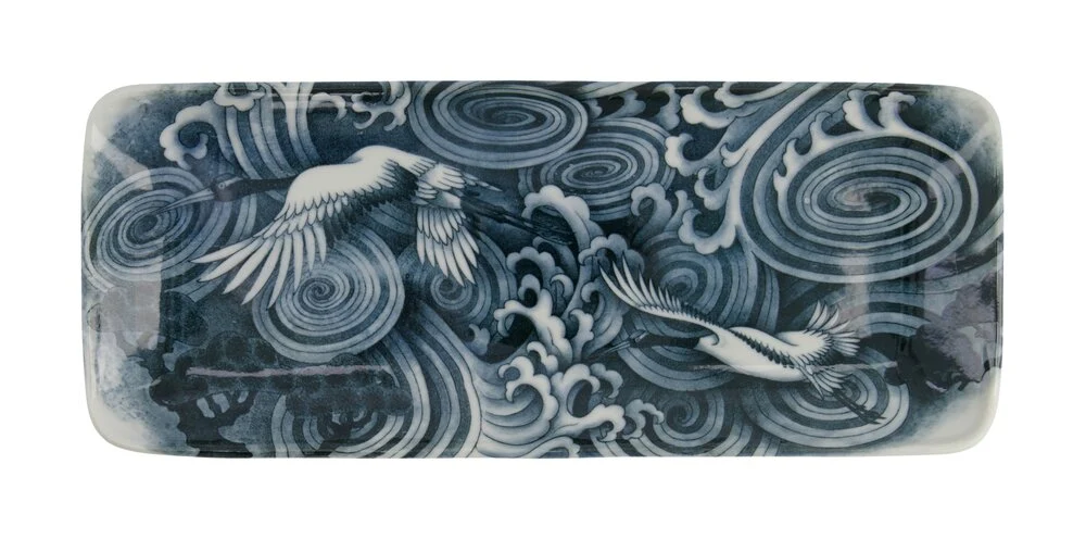 Japonism Crane middagstallerken - 14x28,5 cm.