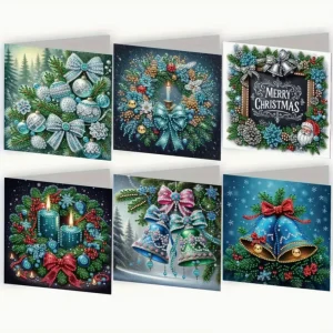 Julekort 6 stk med smukke julemotiver
