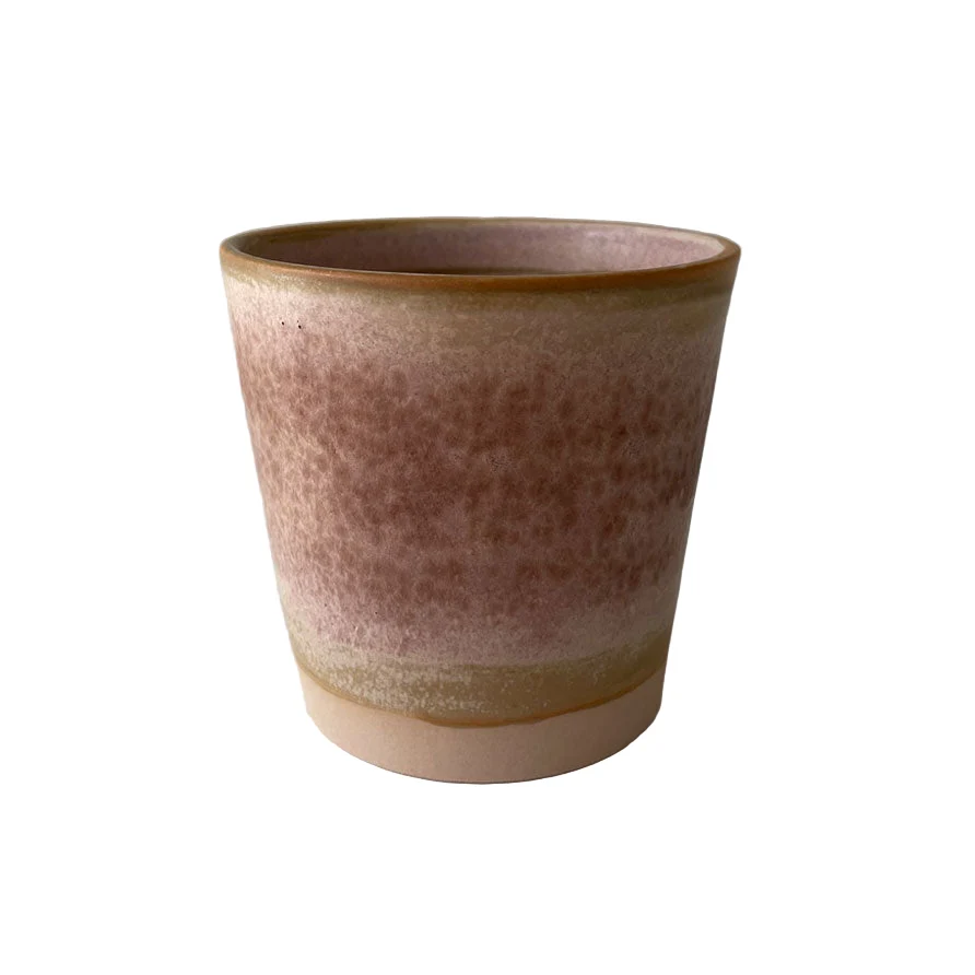 Kaffekop - Mat beige/rosa glasur