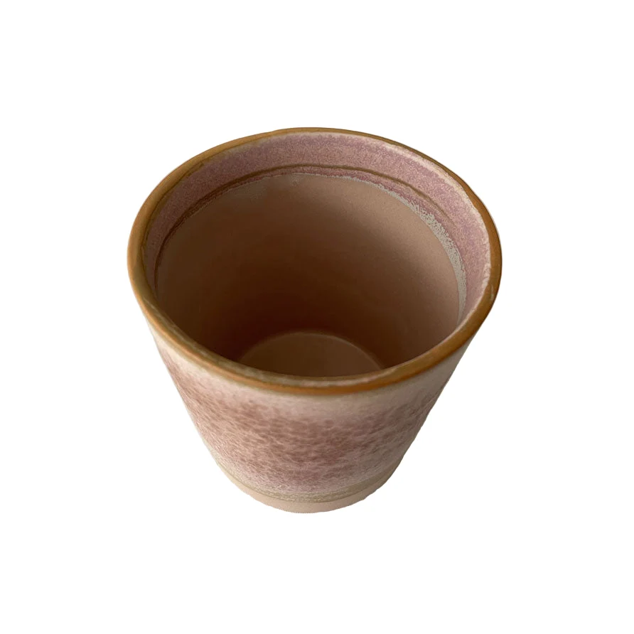 Kaffekop - Mat beige/rosa glasur