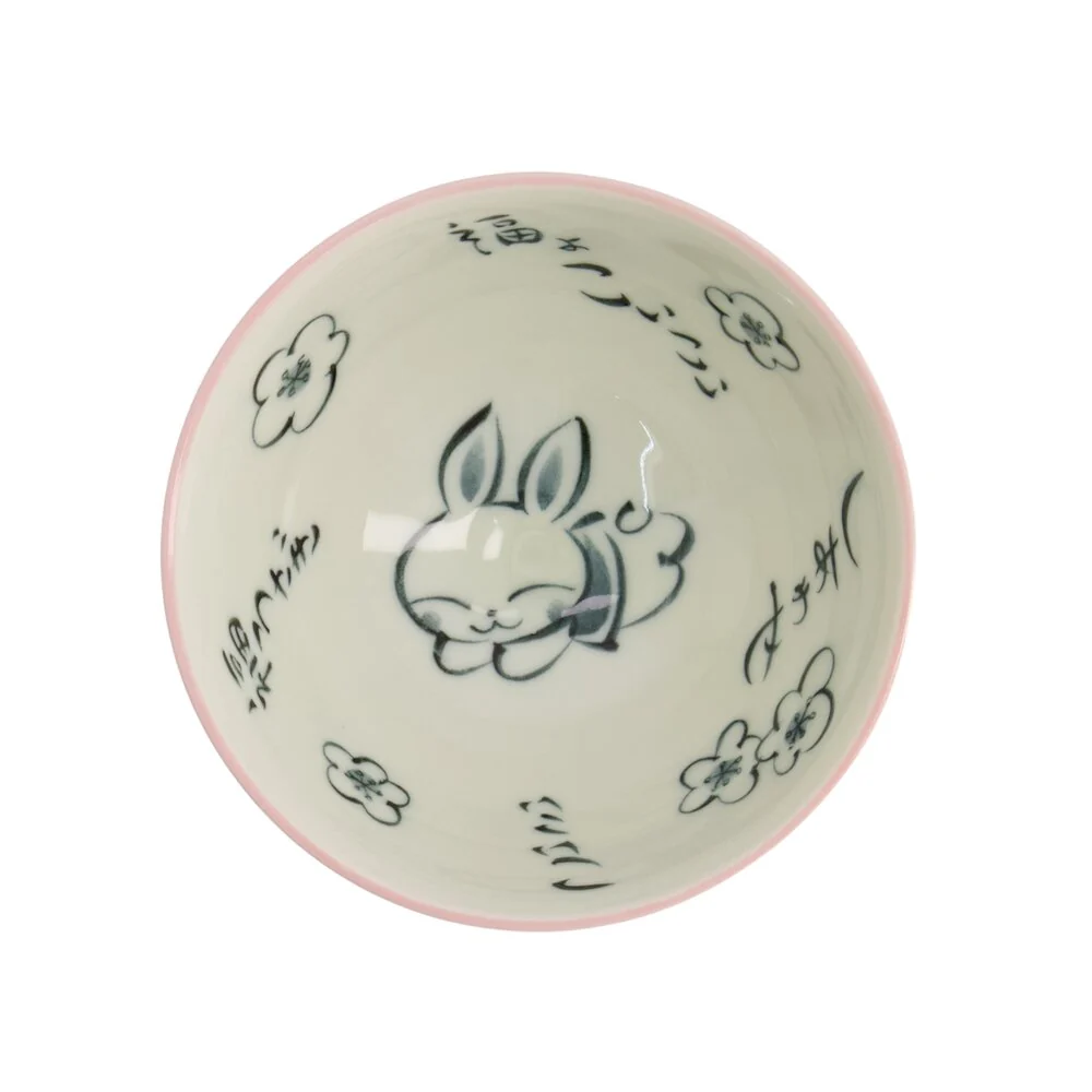 Kawaii Rabbit Rice skål, pink - 300 ml.
