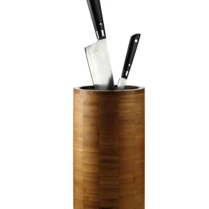 Knivblok i bambus, natur - H: 26 cm.