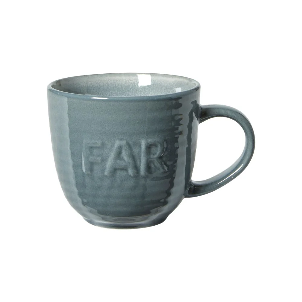 Krus i blå - med tekst "FAR"