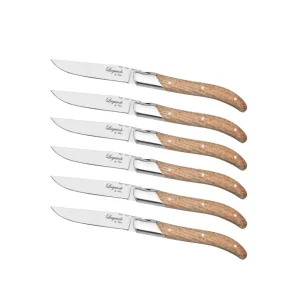 Laguiole Hâws steakknive, Oak - 6 stk.