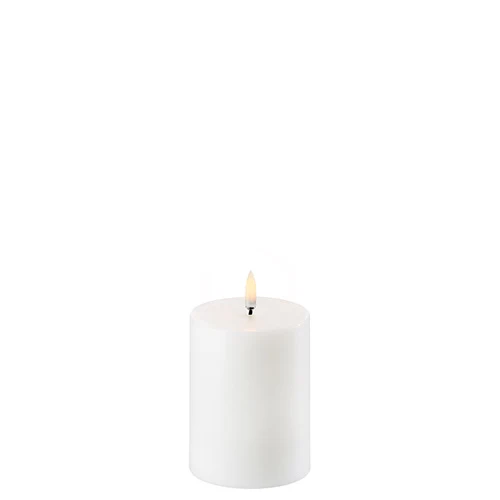 LED Bloklys, Nordic white, Smooth, 7,8x10 cm