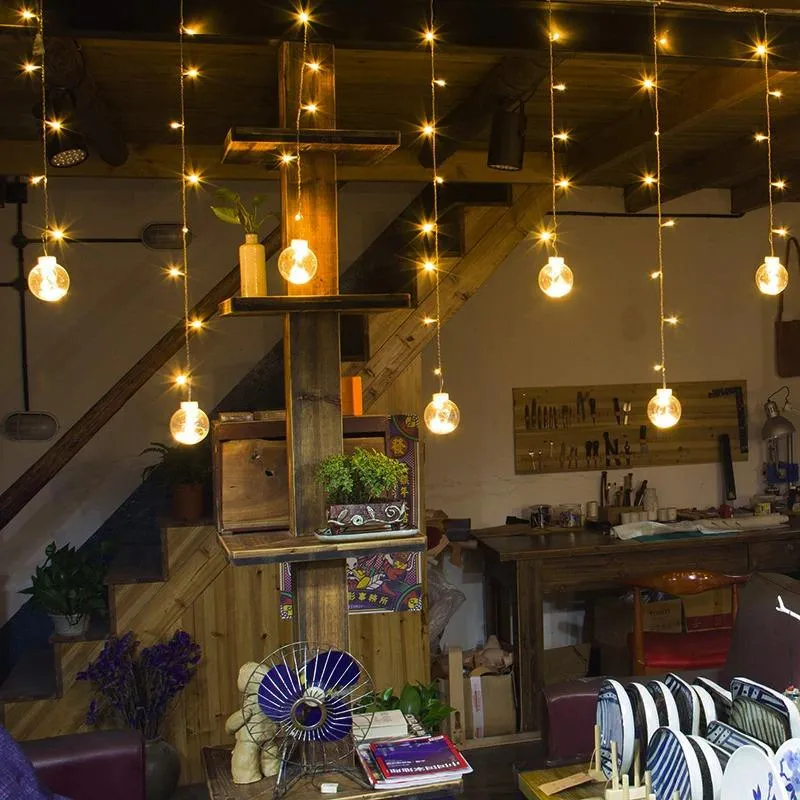 LED Globe String Lights | Glass Ball Curtain Warm Glow Warm