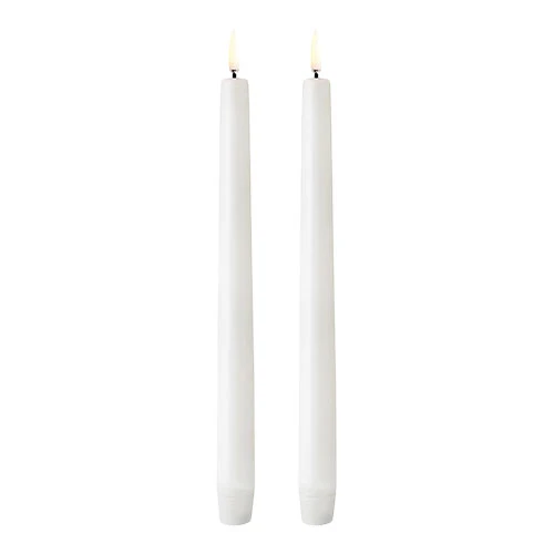 LED Kronelys, Nordic White, Smooth, 2-pack, 2,3x25