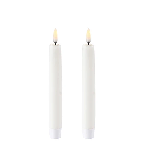LED Kronelys, Nordic White, Smooth, 2-pack, 2,3x15