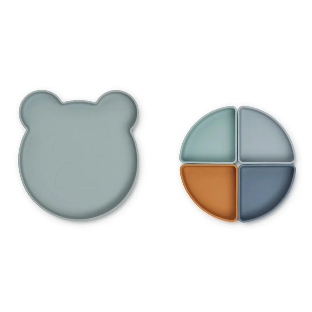 Liewood babyplade Arne Mr bear blue fog multi mix