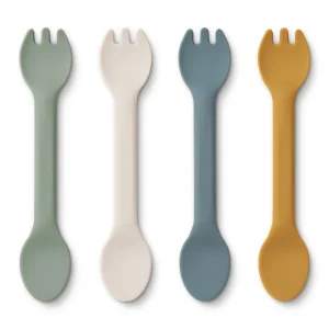 Liewood Jan 2-i-1 Bestik, 4-pack - Faune Green Multi-mix