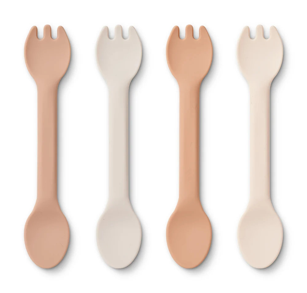 Liewood Jan 2-i-1 Bestik, 4-pack - Rose Multi-mix