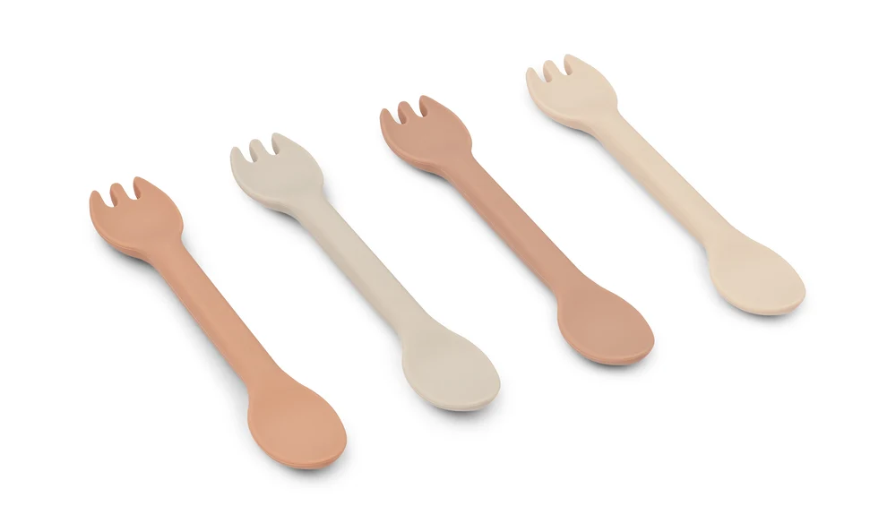 Liewood Jan 2-i-1 Bestik, 4-pack - Rose Multi-mix
