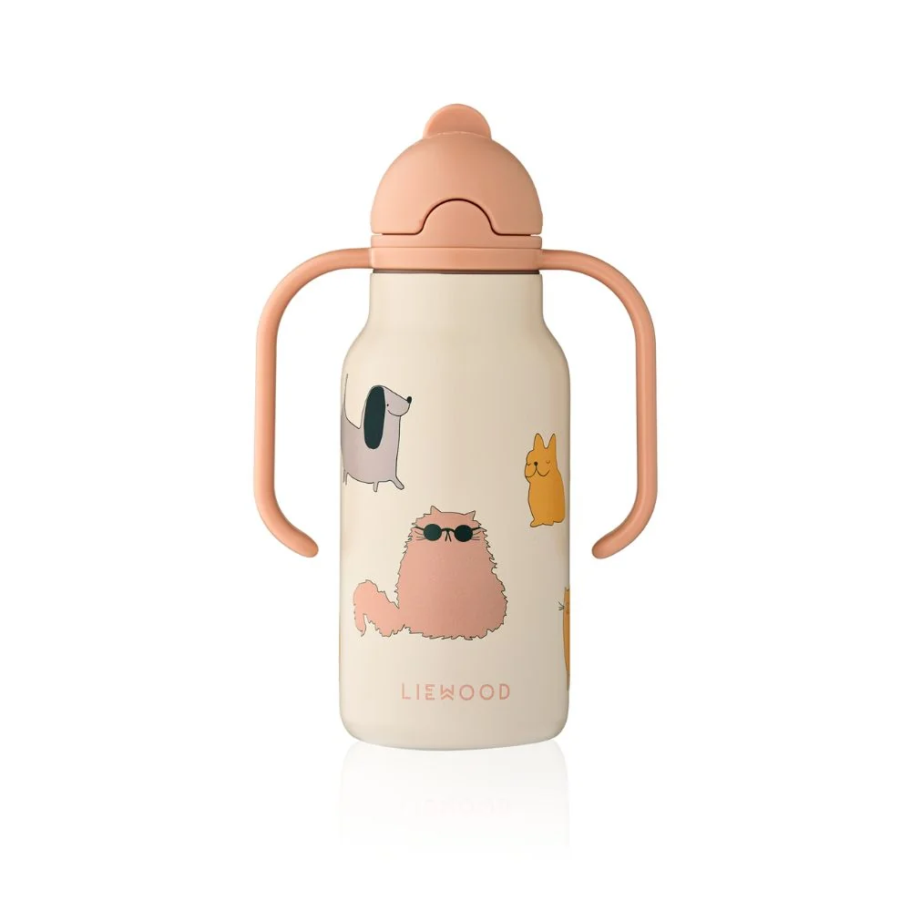 Liewood Kimmie 250 ml Katte og hunde Sandy termoflaske til babyer