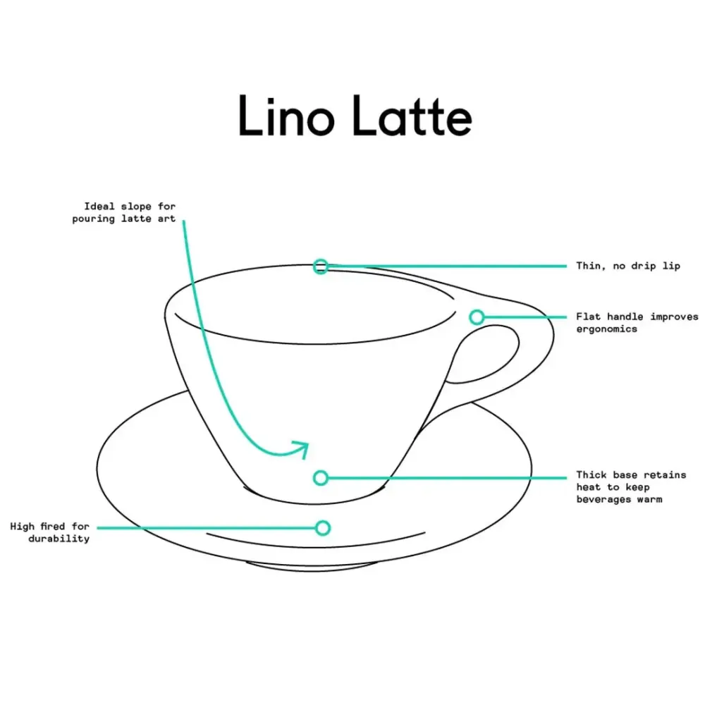 Lino Lite Latte Kop 240ml med underkop - Sort