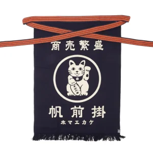 Lucky Cat Maekake forklæde - møkreblå