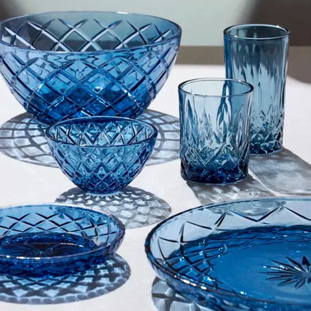 Lyngby Glas - Sorrento Asiet Dia 16 cm 4 stk. Blå