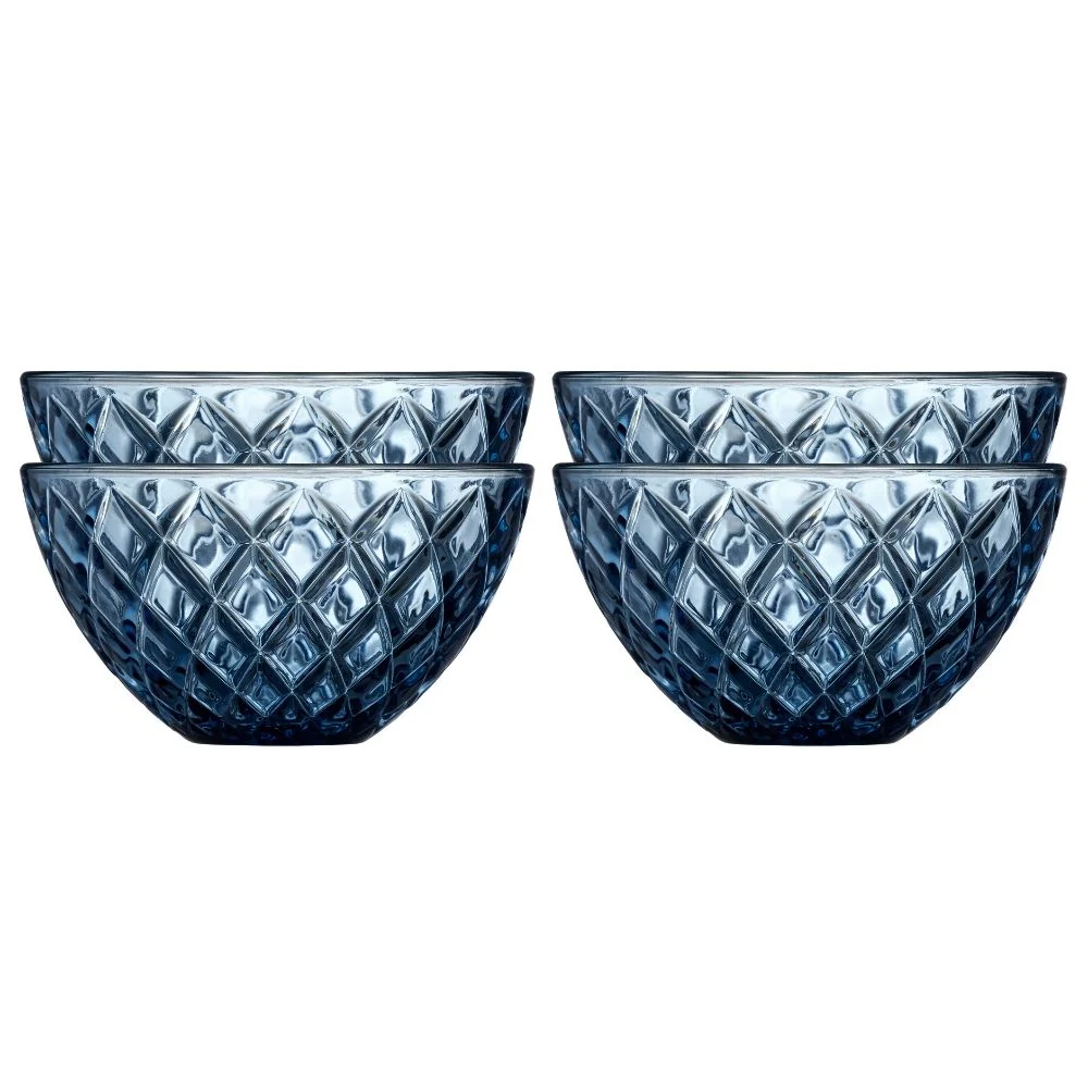 Lyngby - Glas Sorrento Skål Dia 12 cm 4 stk. Blå