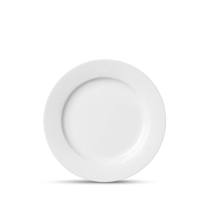 Lyngby Porcelæn - Rhombe flad tallerken hvid 23 cm