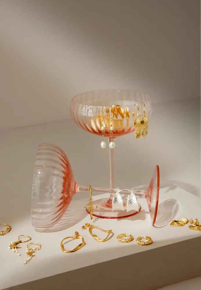 Lyon champagneglas - rosa