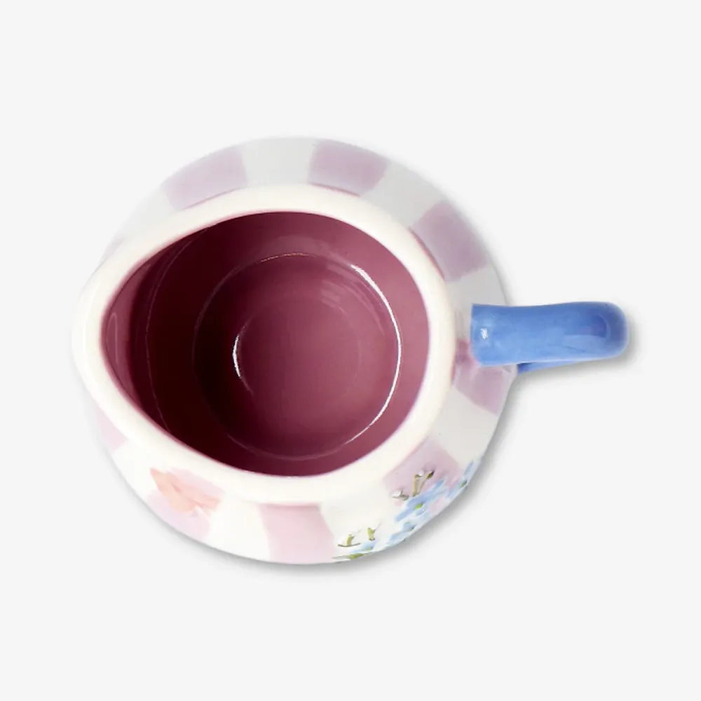 Lyserød blomstret mælkekande med striber - 120 ml