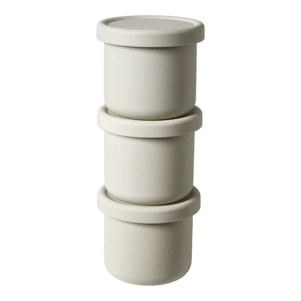 Madopbevaring 6 dele - 8x8x5,5 cm - silikone grå