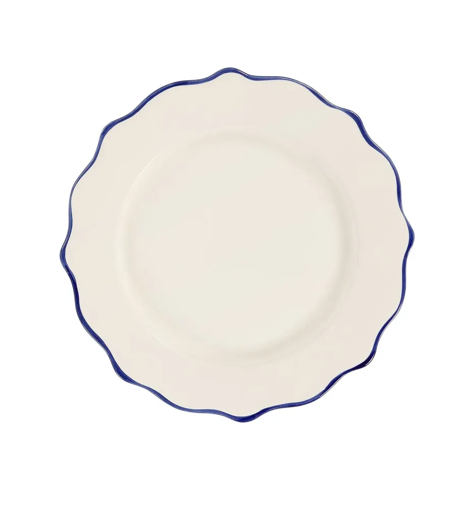 Marine Blue Scalloped middagstallerken - blå