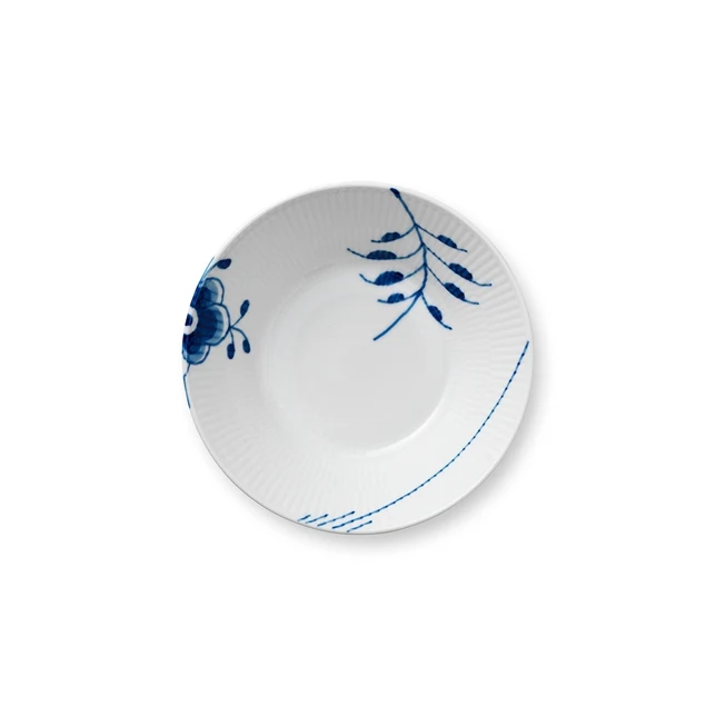 Blå Mega riflet dyb tallerken - 17 cm.