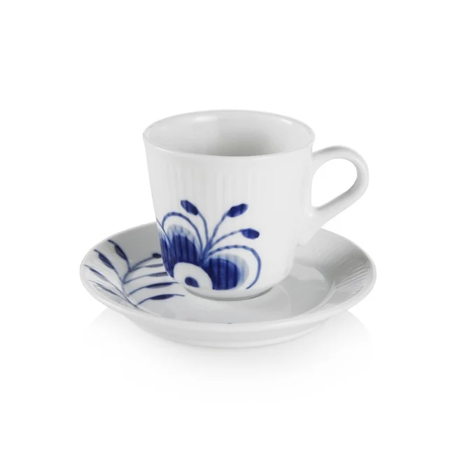 Blå Mega Riflet espressokop - 9 cl.
