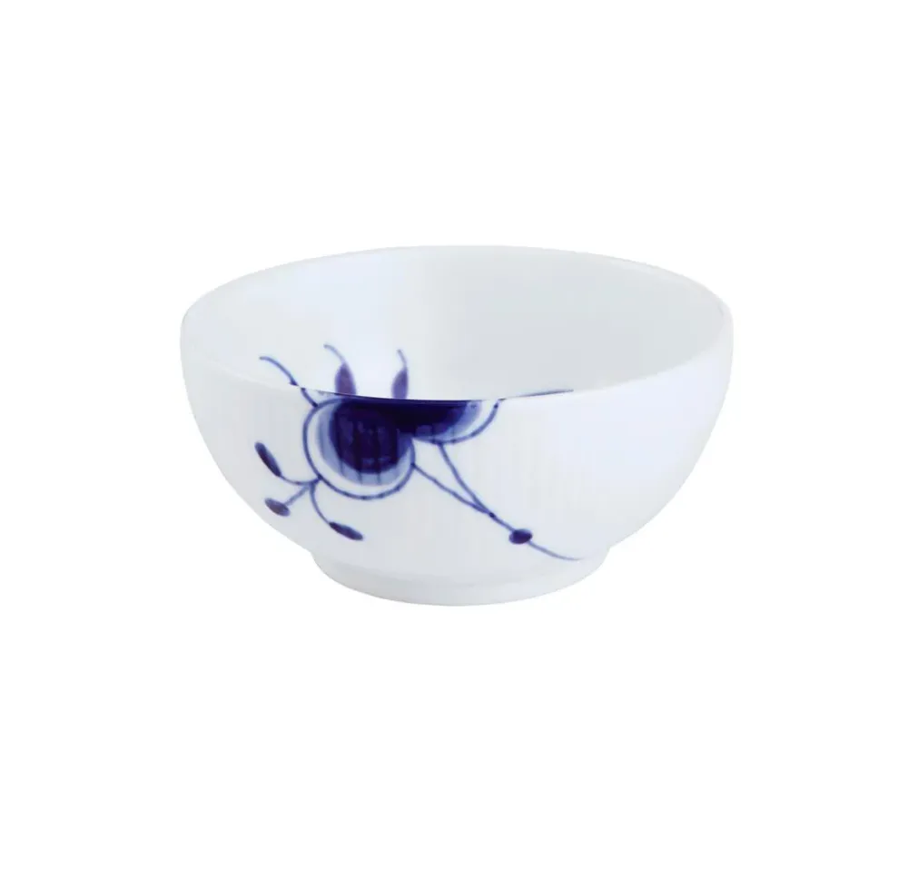 Blå mega riflet skål - 13 cm