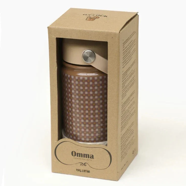 Mrs Ertha Termoflaske til børn 350 ml Vintage Squares