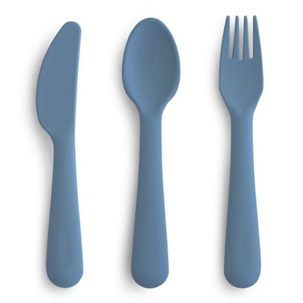 Mushie Baby Bestik Sæt - Twilight Blue