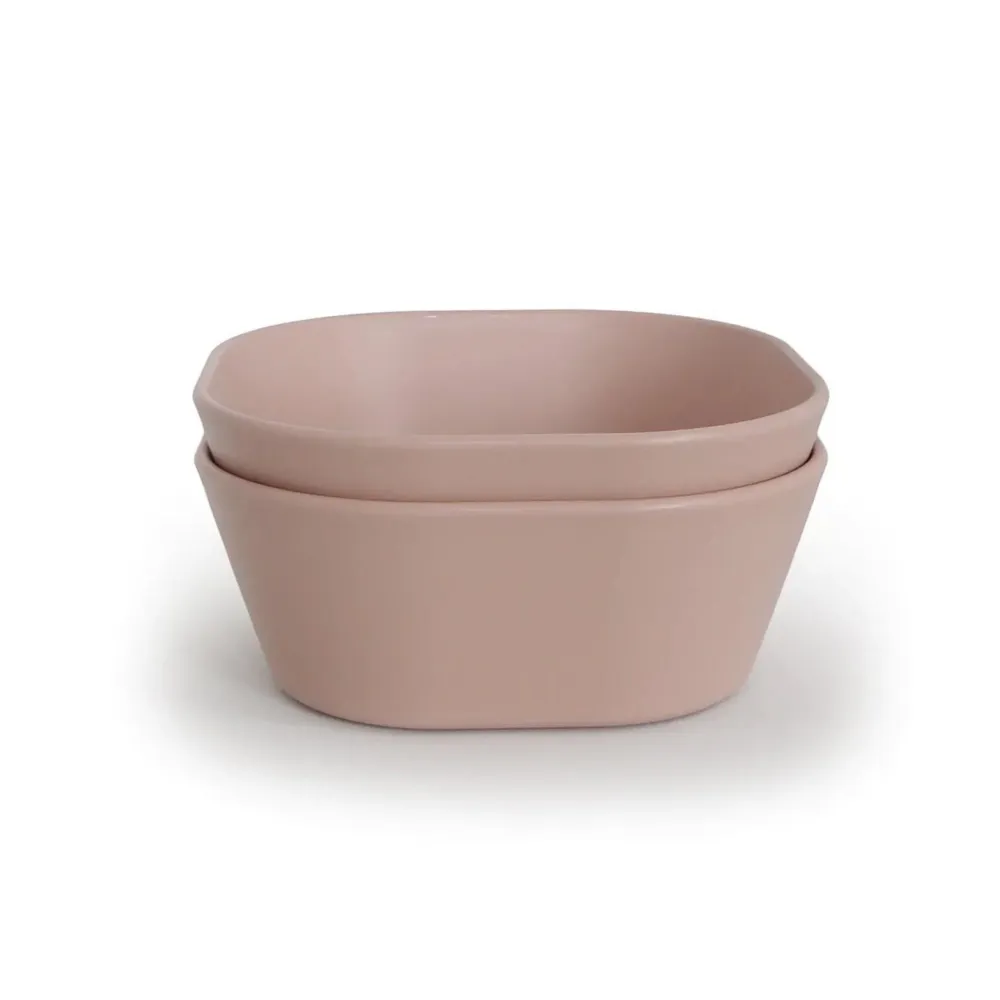 Mushie Baby Skåle Firkantet Blush