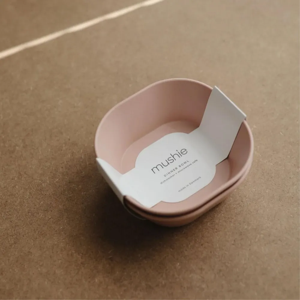 Mushie Baby Skåle Firkantet Blush
