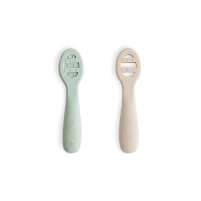 Mushie Første babyskeer 2-pak Cambridge Blue/Shifting Sand