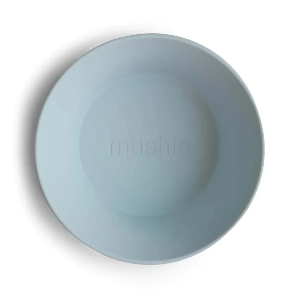 Mushie skåle til børn, runde, lyseblå